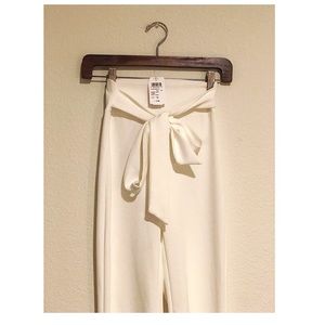 High waisted ivory pants